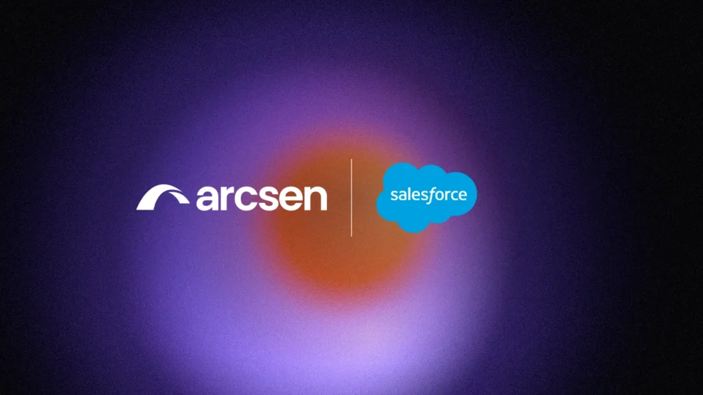 Arcsen and Salesforce logos on an Arcsen gradient
