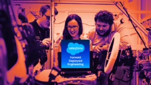 Arcsen engineers at work, with the Salesforce Forward Deployed Engineering badge