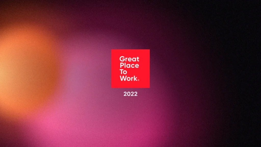 Great Place to Work logo on an Arcsen gradient, 2022 recognitions
