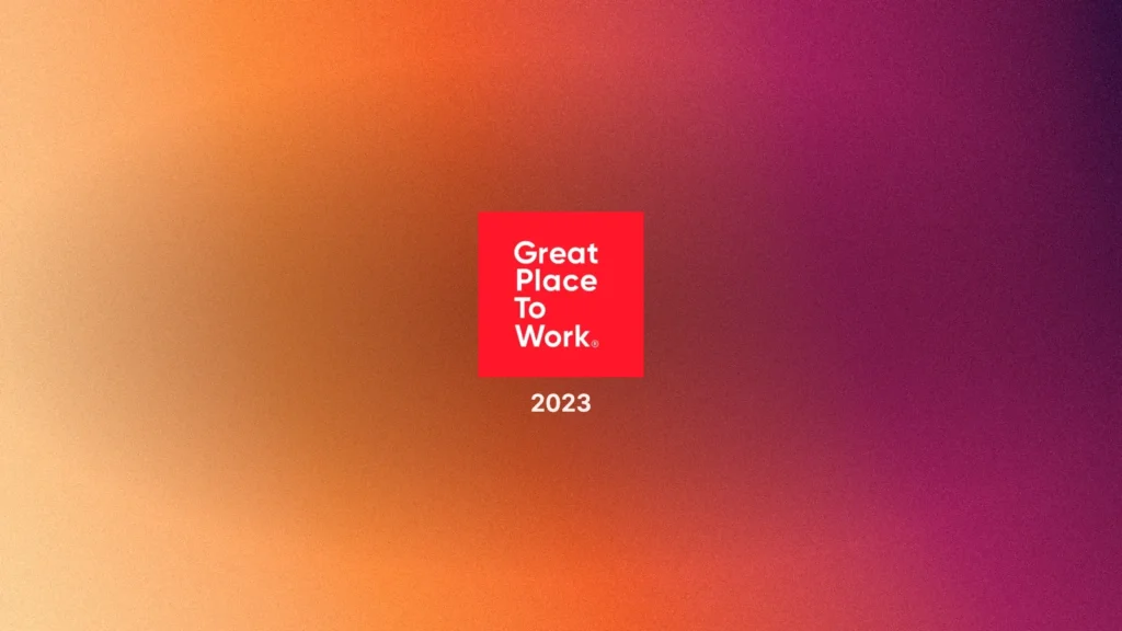 Great Place to Work logo on an Arcsen gradient, 2023 recognitions