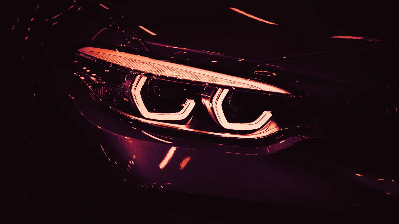 Close-up of a car headlight, in Arcsen colours