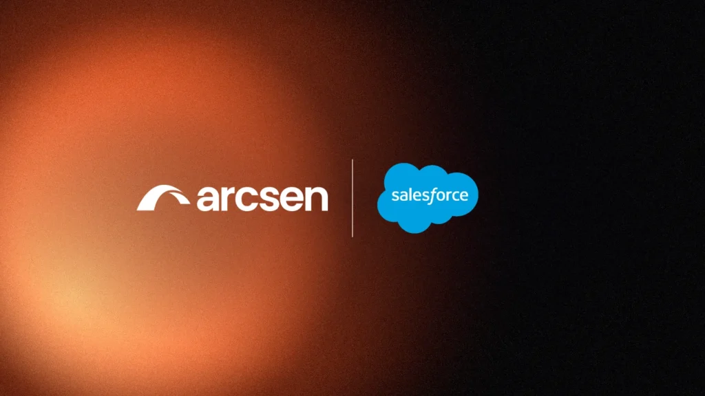 Arcsen and Salesforce logos on an Arcsen gradient