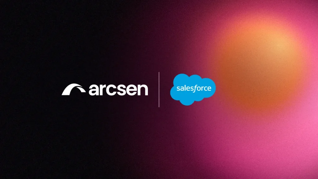 Arcsen and Salesforce logos on an Arcsen gradient